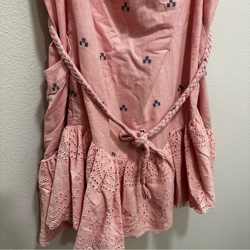 Ash&Eden Pink Daksha Mini Eyelet Dress sz L - Picture 6 of 9